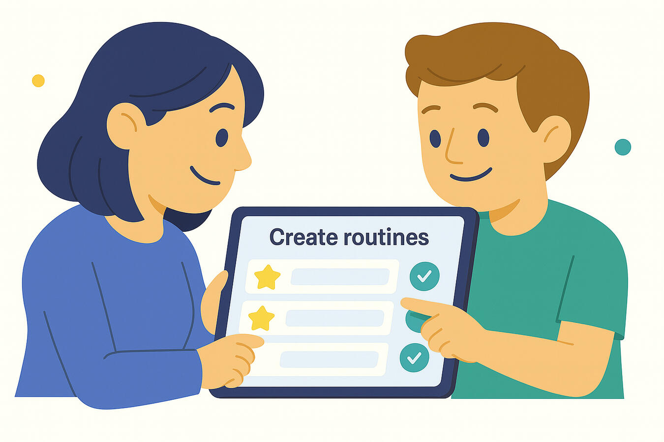 1. Configuração de rotinas personalizável para cada criança – simples e rápida!